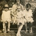 Ora Ethel Hasty with children Ethlyn Claire, Giles, and William Jr 1927 cropped