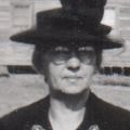 Aunt Stella Broadwell at Narcissa Braswell's grave after burial 1945